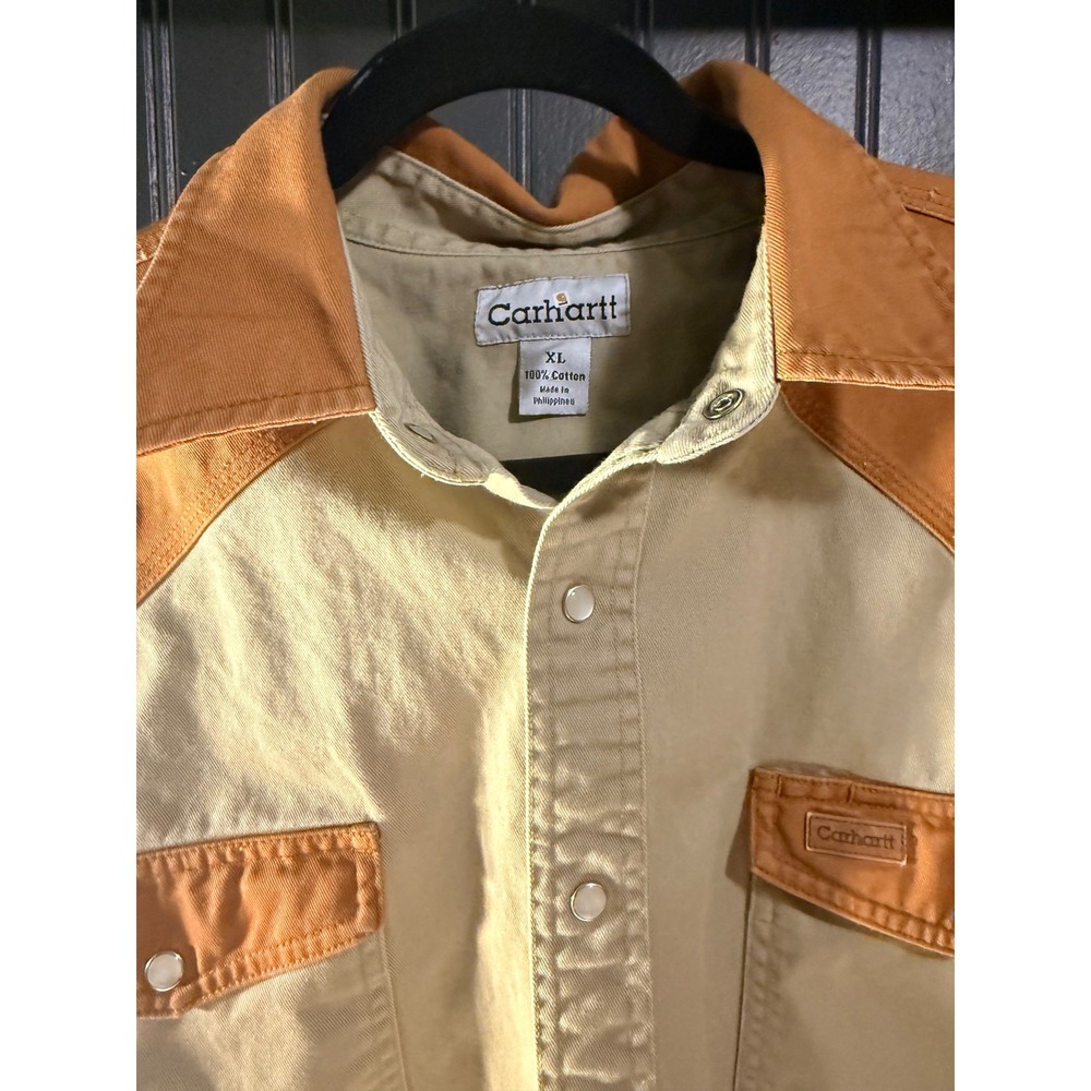 vintage Carhartt S123 Snap-Front Heavyweight Cotton Twill Work Shirt